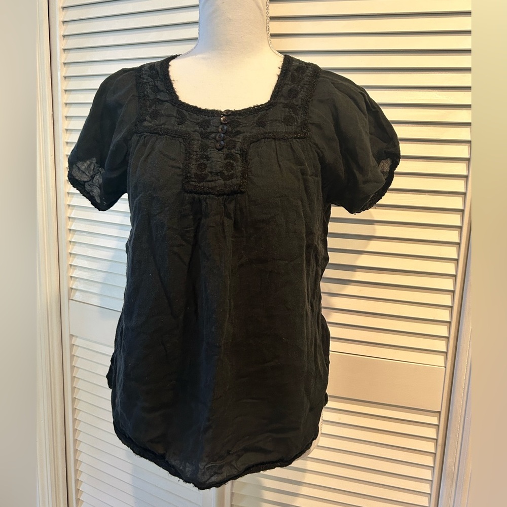 Black Boho Beachy Top